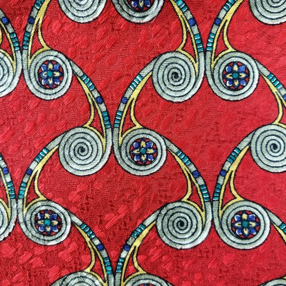 Robert Talbott Best of Class Men's Tie Red Geometric Luxury Silk Necktie Dad USA